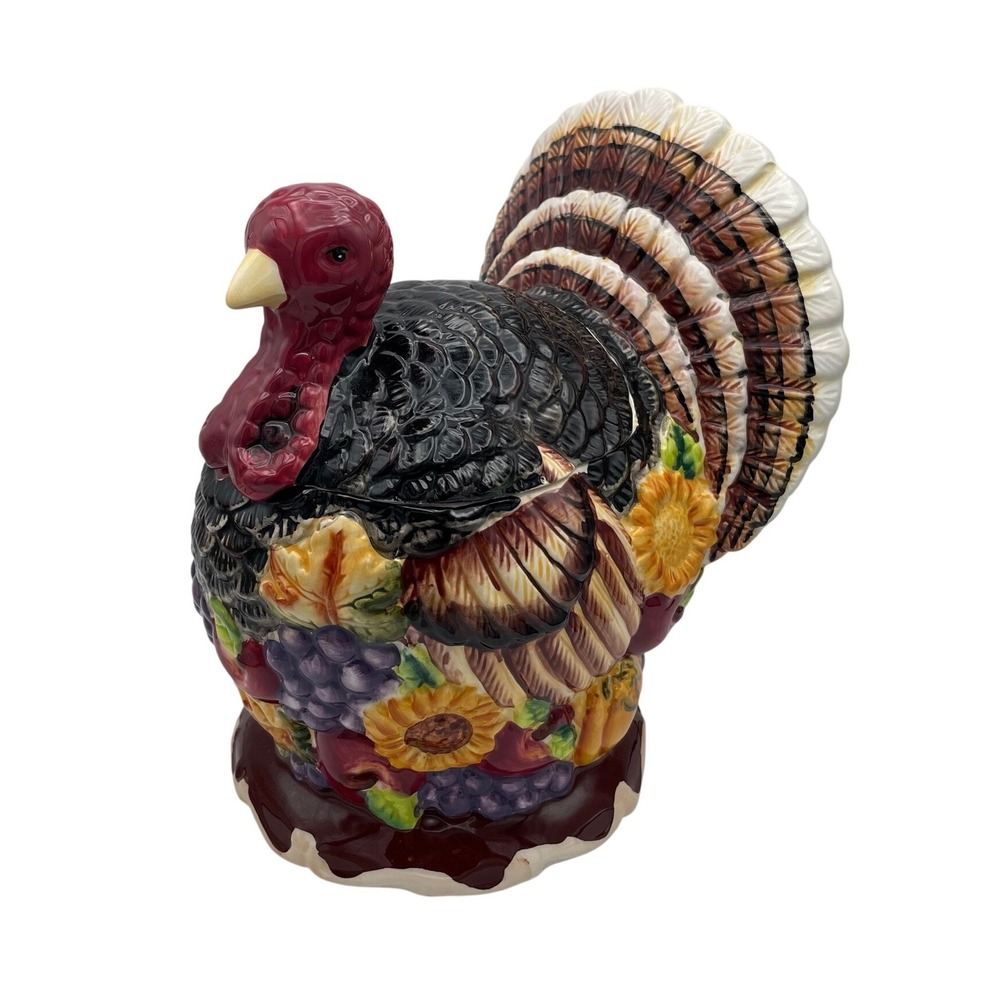 Harvest Collection Turkey Cookie Jar Ceramic Thanksgiving Fall Decor 79330